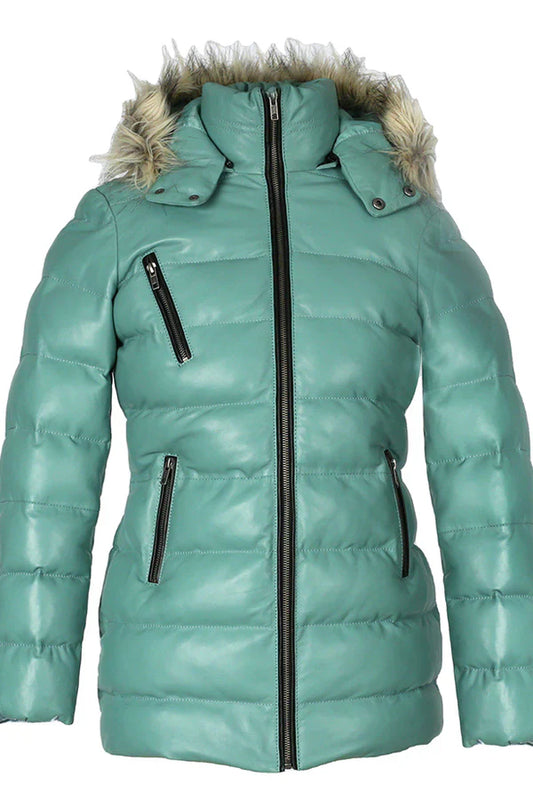 Womens Selina Puffer Leather