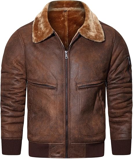 HOOD CREW Men’s Faux Fur Leather