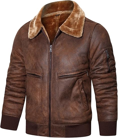 HOOD CREW Men’s Faux Fur Leather