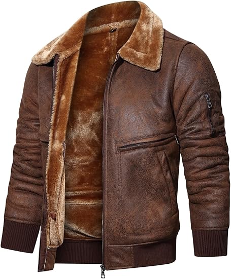 HOOD CREW Men’s Faux Fur Leather